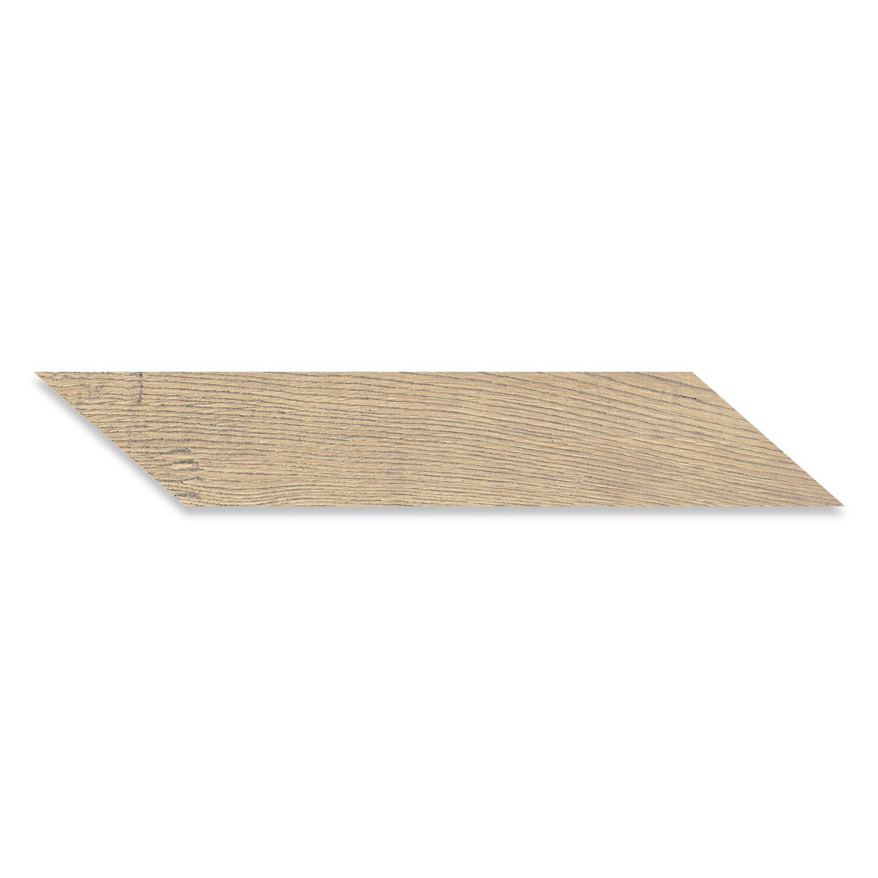 Ann Sacks | Ellwood Beige Patin Chevron Left 4 x 24 Porcelain Tile