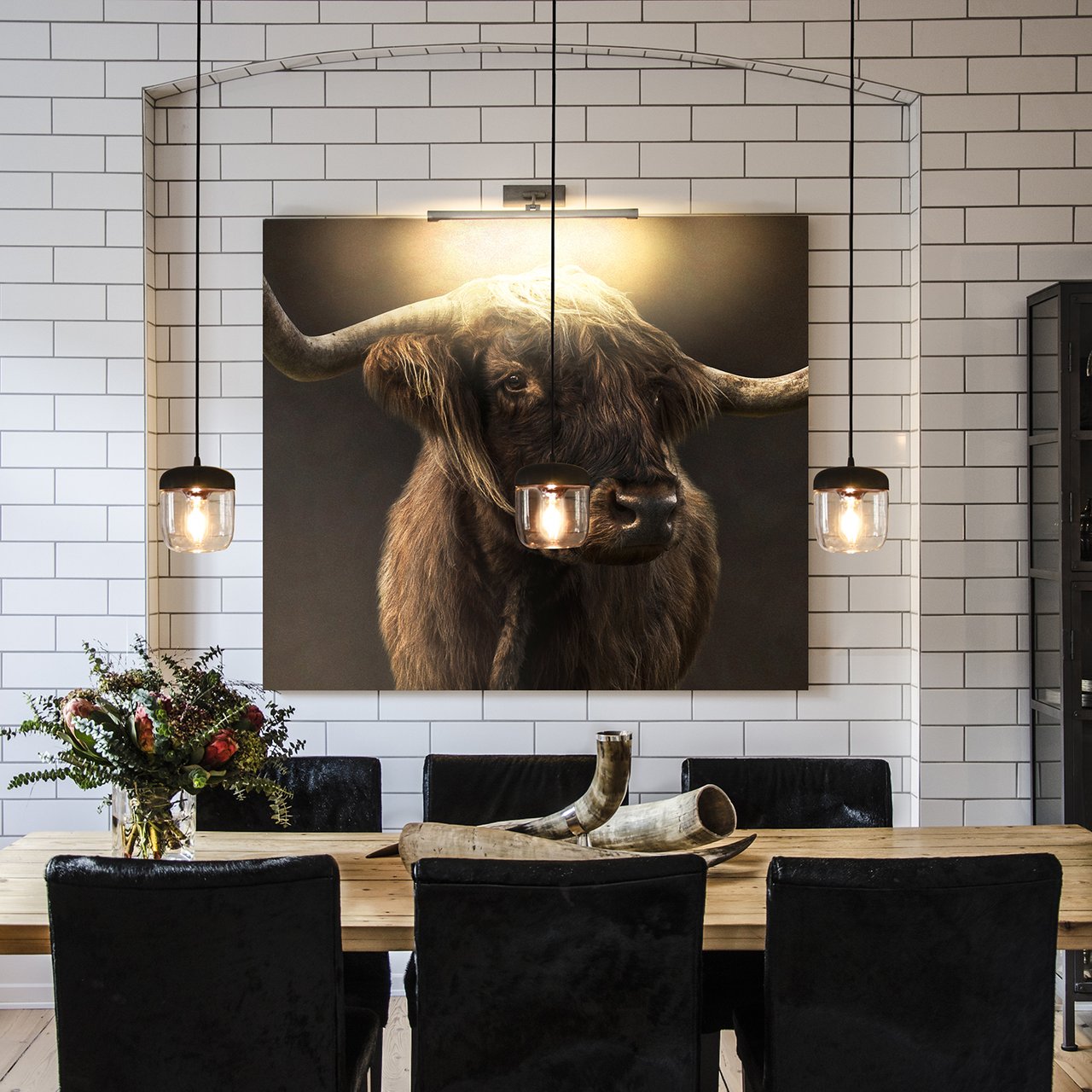 Umage | Acorn Pendant in Black + Brass