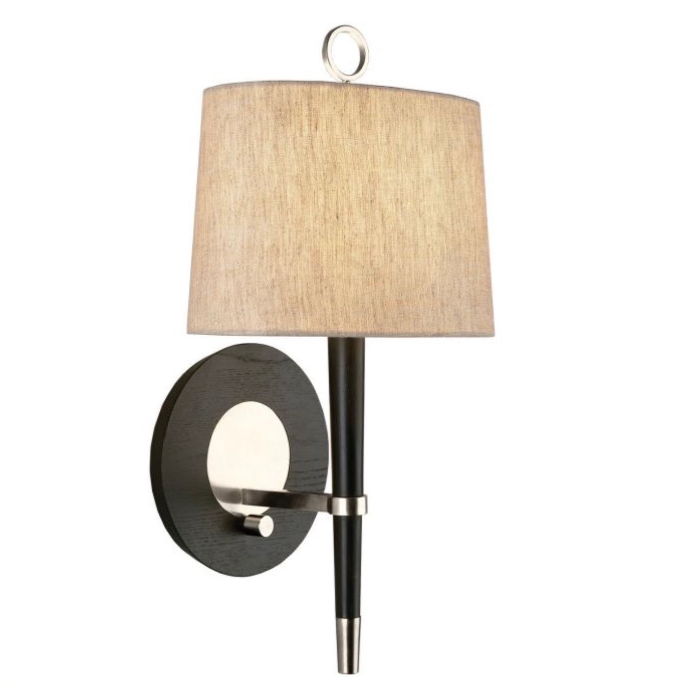 Jonathan Adler | Ventana Wall Sconce in Natural/Ebony and Polished Nickel