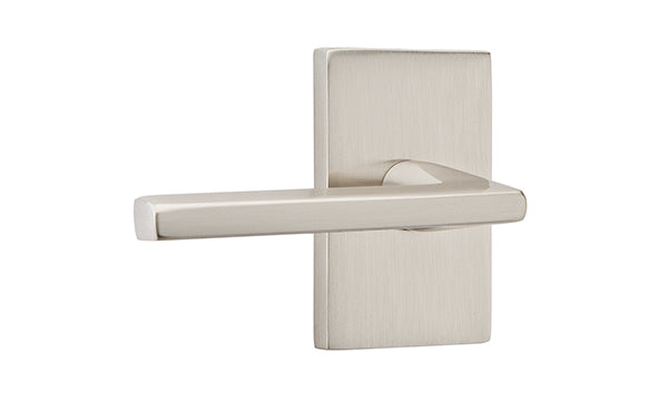 Emtek | Door Lever Helios Passage Rect Ros LH Satin Nickel 8121HL0LHUS15