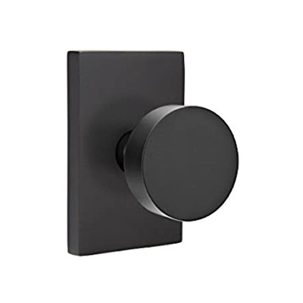 Emtek | Door Knob Round Privacy Rnd Ros Flat Black CF Mech - C5209US19