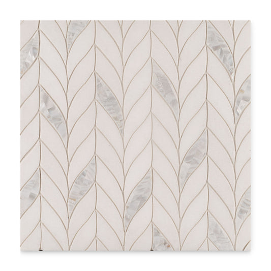 Ann Sacks | Benton White Thassos/Shell Braid Mosaic Tile