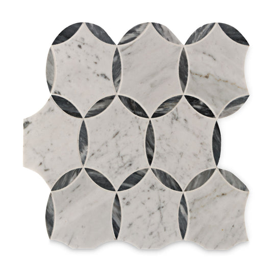 Ann Sacks | Benton Circles Carrara/Bardiglio Mosaic Tile