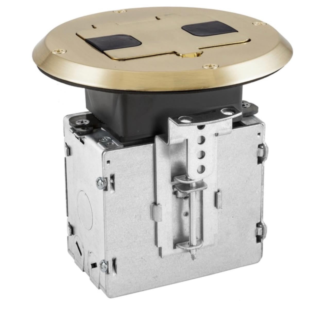 Hubbell | Floor Box Kit for Wood Floors in Brass