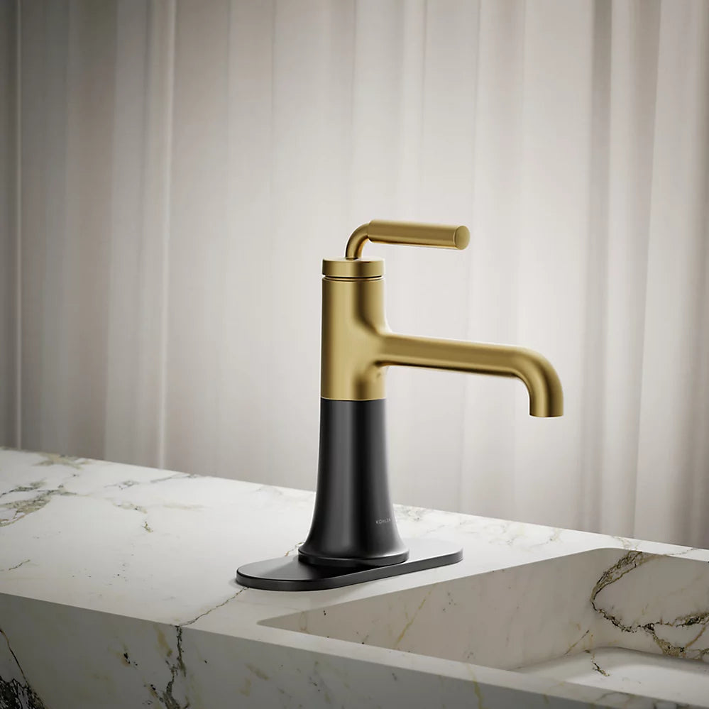 Kohler | Tone Single‑Handle Bathroom Sink Faucet 0.5 GPM Matte Black/Moderne Brass