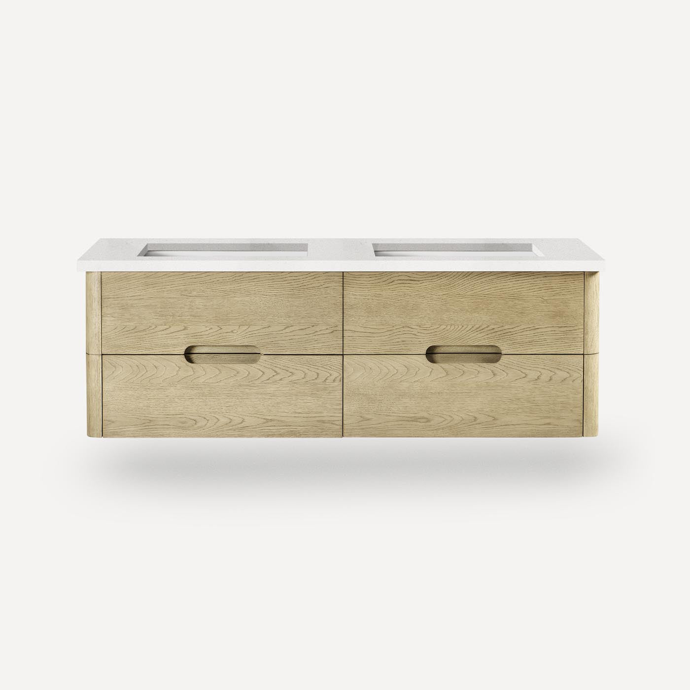 Robern | Helden Vanity 60 x 20-3/8 x 23 in Rustic Oak No Vanity Top Working Top Drawer