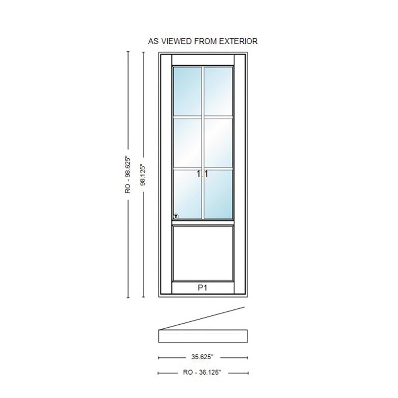 Kolbe | VistaLuxe Black Exterior Swinging Door 36 x 98