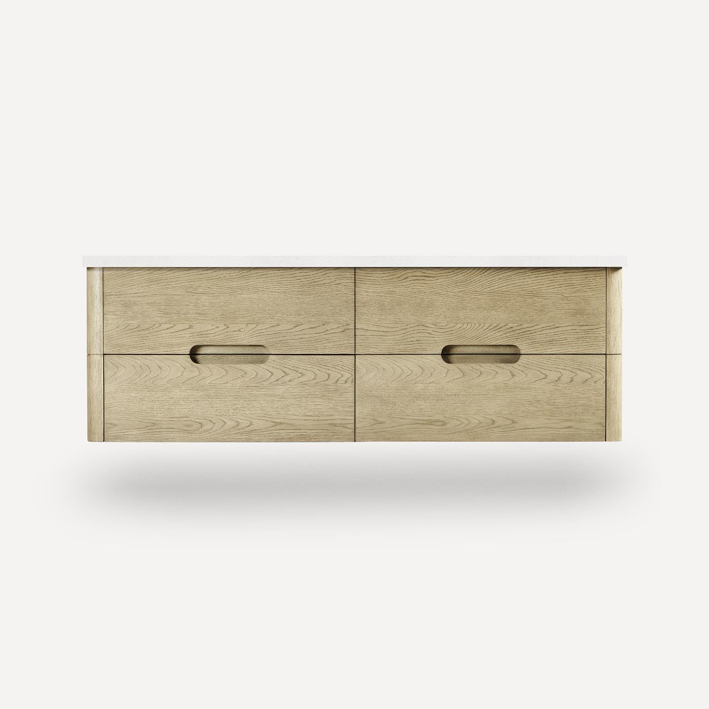Robern | Helden Vanity 60 x 20-3/8 x 23 in Rustic Oak No Vanity Top Working Top Drawer