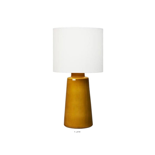 Visual Comfort & Co. | Vessel Medium Table Lamp in Olive, White Linen Shade