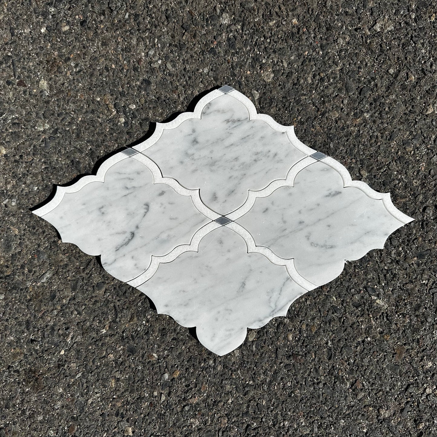 MJ Amina | White Carrara, White Thassos, Bardiglio Polished Dots