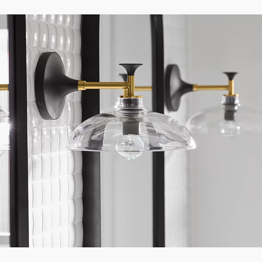 Kohler | Tone 1 Light Sconce in Black with Brass Trim
