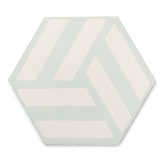 Ann Sacks | Paccha Robin's Egg/Milk Hexagon Knot 9 x 8 Specialty Concrete Tile