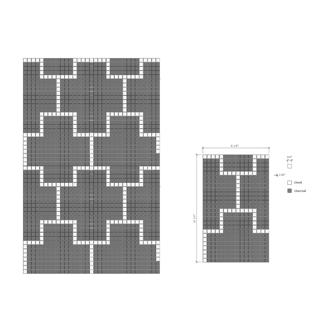 Ann Sacks | Kodra Plus Charcoal with Cloud Glass Tile