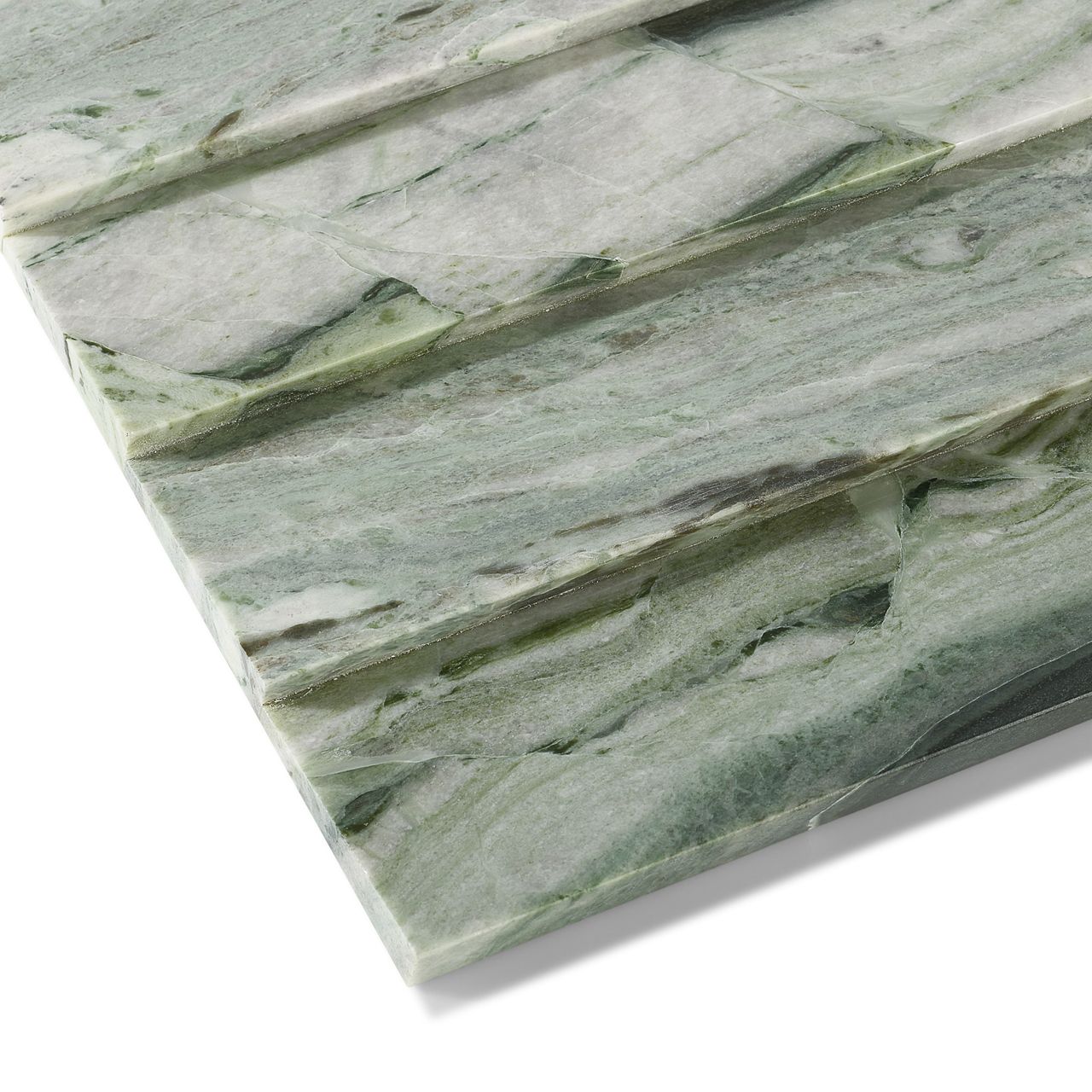 Ann Sacks | Belcaro Nubo Verde Pleated 12 x 24 Stone Tile