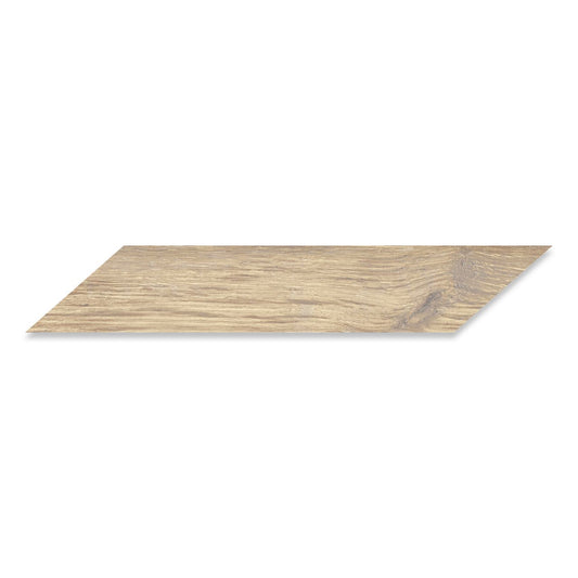 Ann Sacks | Ellwood Beige Patin Chevron Right 4 x 24 Porcelain Tile