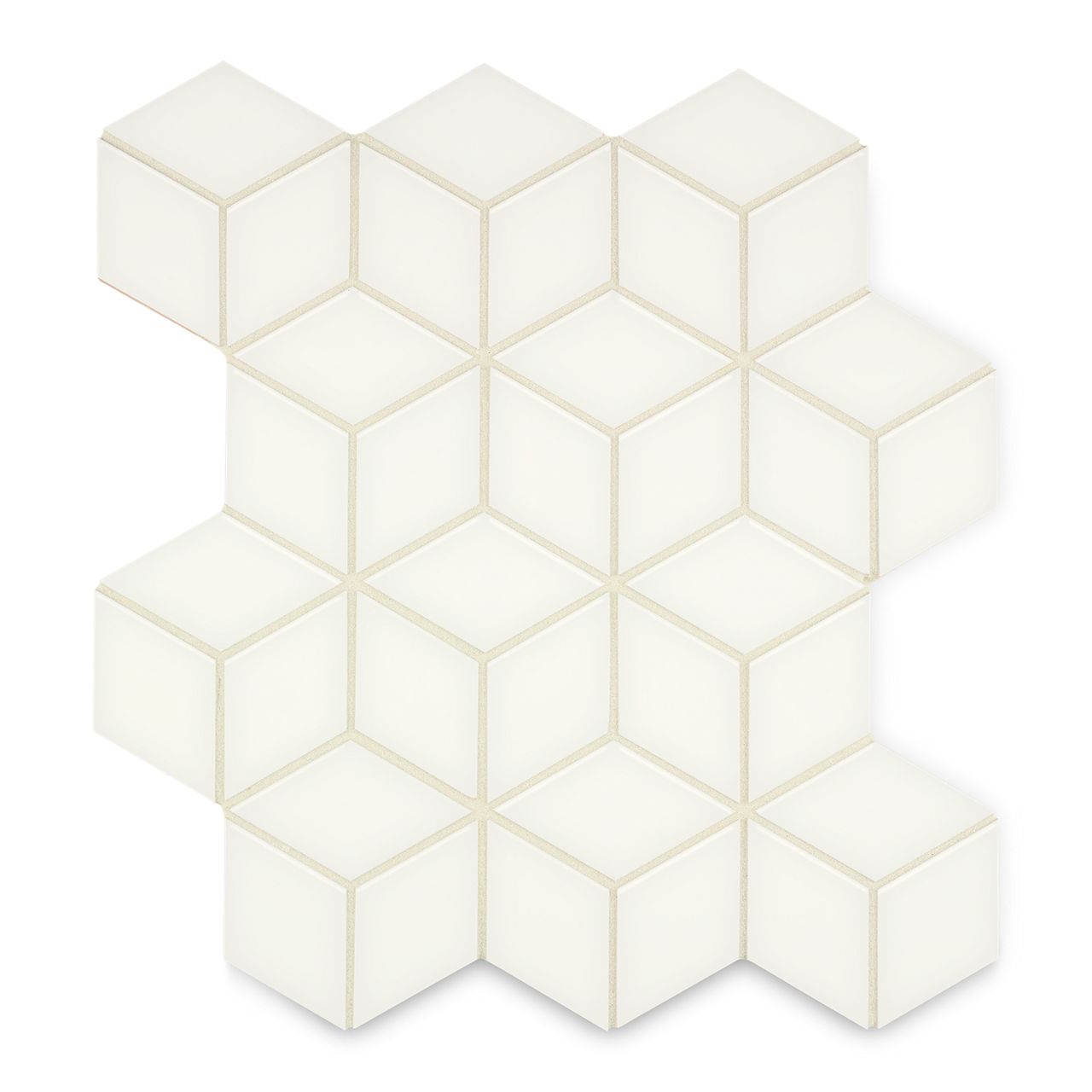 Ann Sacks | Kanso Winter White Gloss Diamond Cube Ceramic Tile