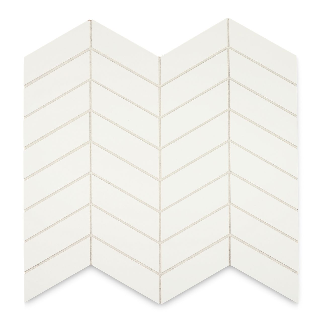 Ann Sacks | Kanso Winter White Matte Chevron Ceramic Tile