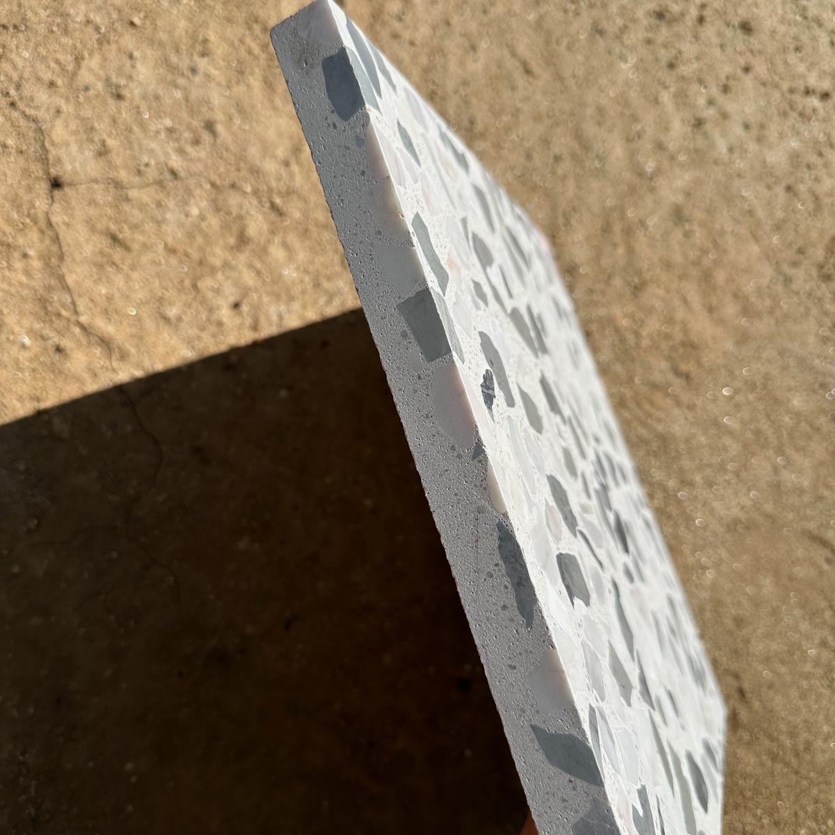 Concrete Collaborative | Venice 24x24 Alabaster Marble  Lgt Grey Chip Terrazzo
