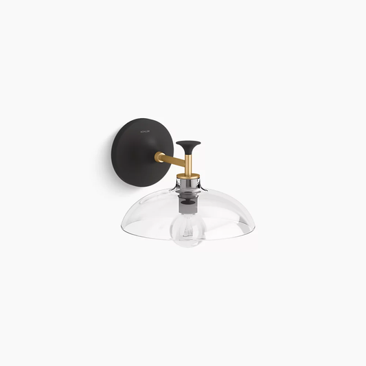 Kohler | Tone 1 Light Sconce in Black with Brass Trim