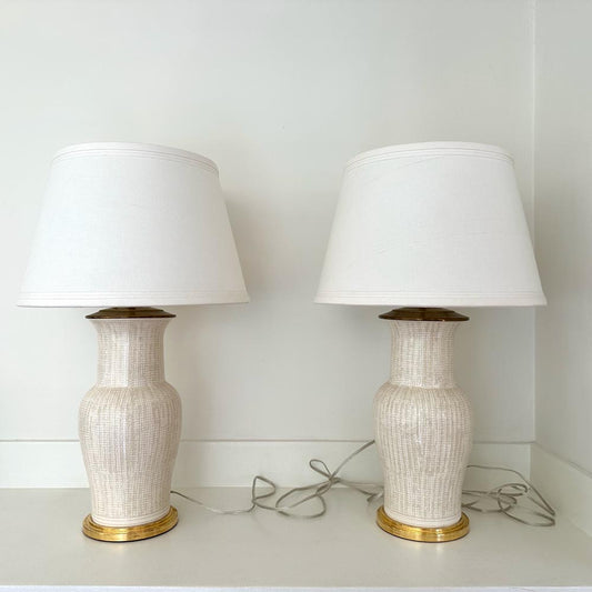 Christopher Spitzmiller | Pair of Lamps with Textured Pattern
