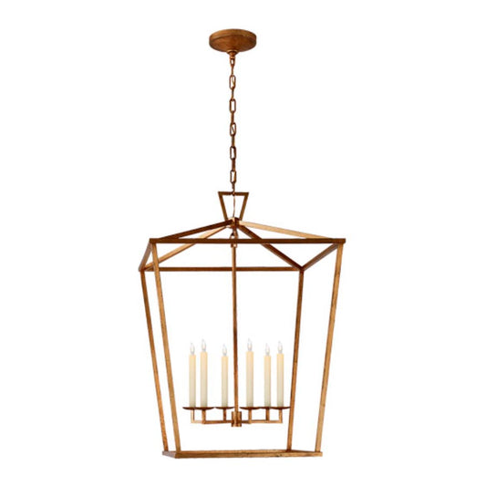 Visual Comfort & Co. | E. F. Chapman Darlana 6 Light 29 inch Gilded Iron Foyer Lantern Ceiling Light