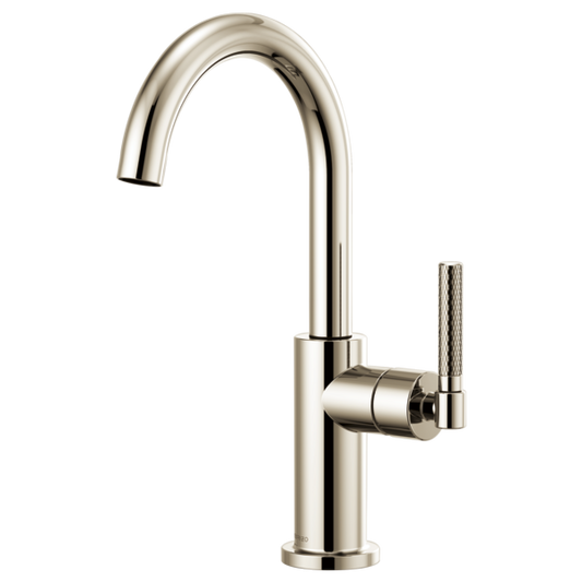 Brizo | Litze Single Handle Arc Spout Bar Faucet Knurled Handle Polished Nickel