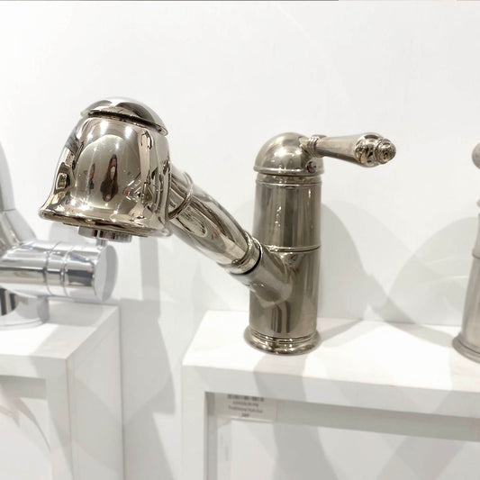 Rohl | Patrizia Pullout Kitchen Faucet - Polished Nickel With Metal Lever Handle