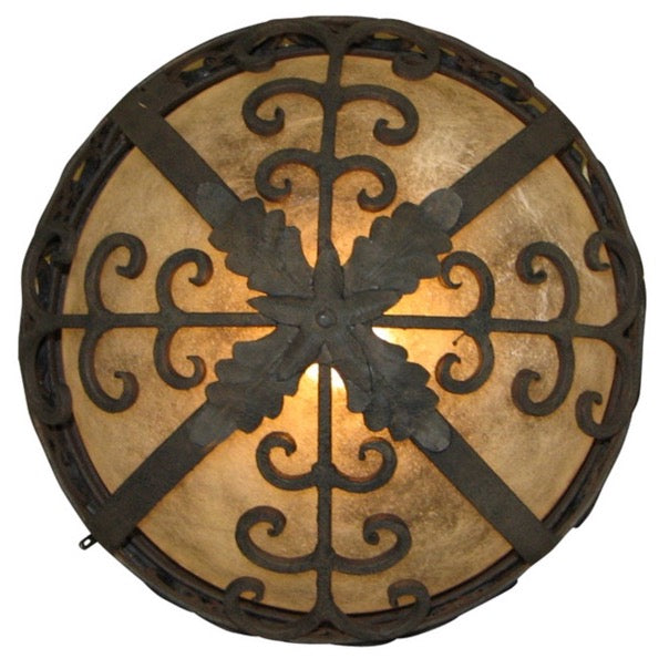 Laura Lee Designs | Palm Ceiling Dome Flush Mount Ceiling Light in Antique Gold.