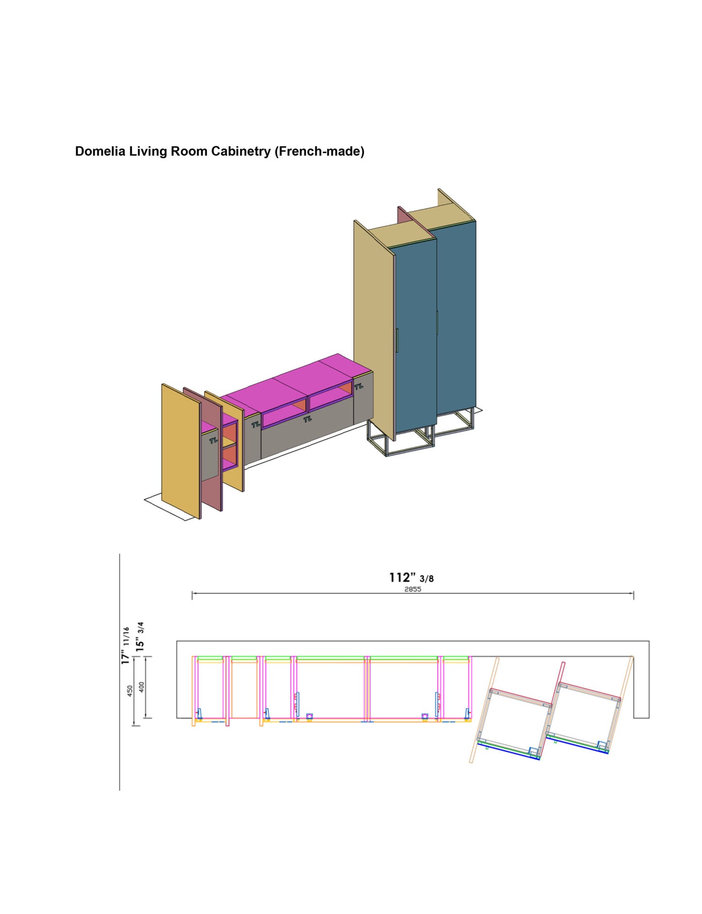 French Cabinetry | Domelia Living Room Cabinetry - Set or Individual Units