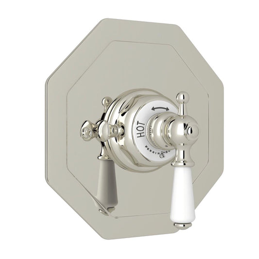 Perrin & Rowe | Edwardian Thermostatic Trim Pol Nickel Lever No Vol Control