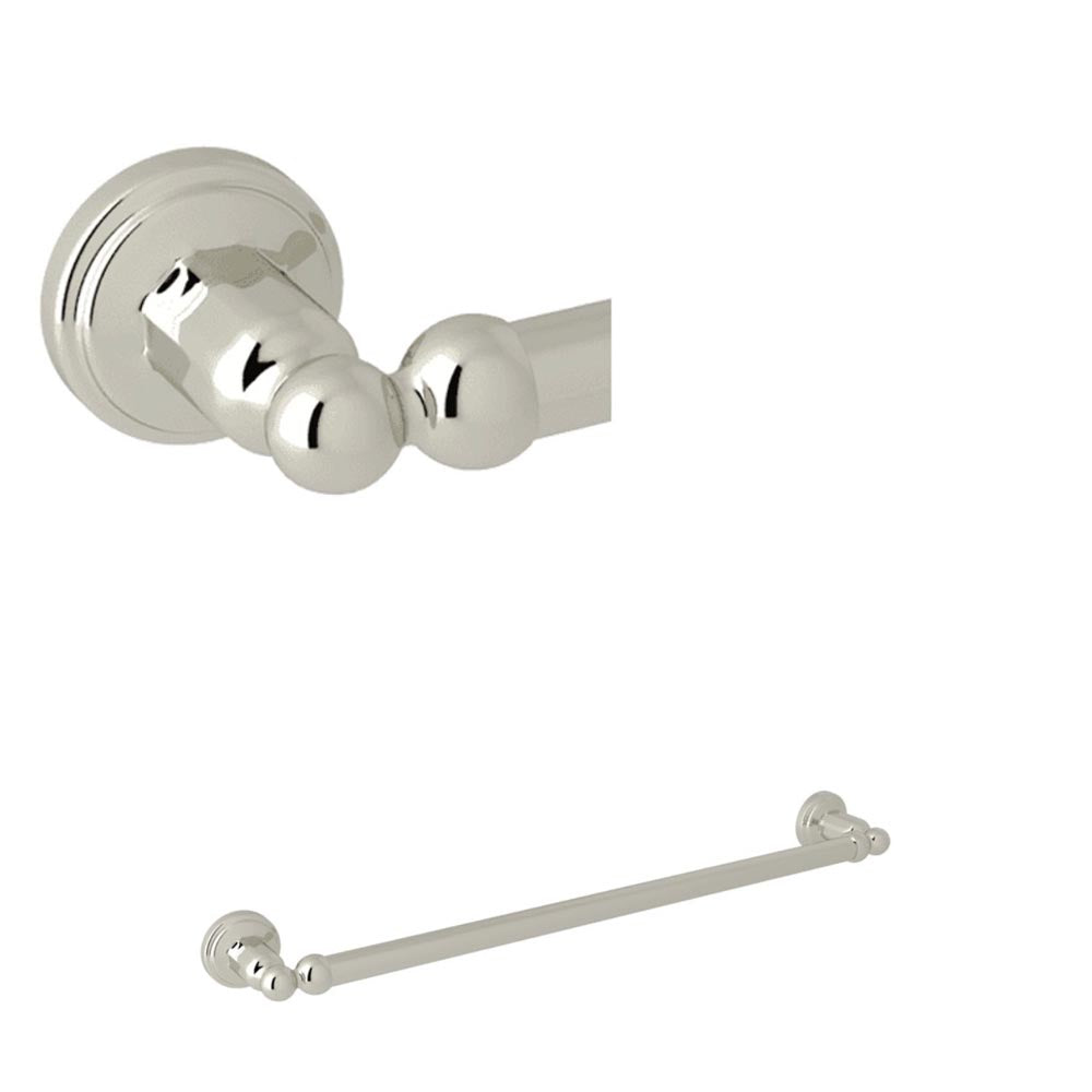 Perrin & Rowe | Edwardian Wall Mount 19.5 Inch Single Towel Bar - Polished Nickel