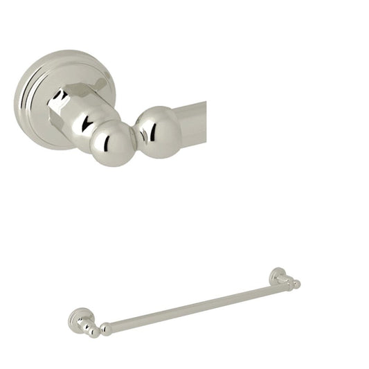 Perrin & Rowe | Edwardian Wall Mount 19.5 Inch Single Towel Bar - Polished Nickel