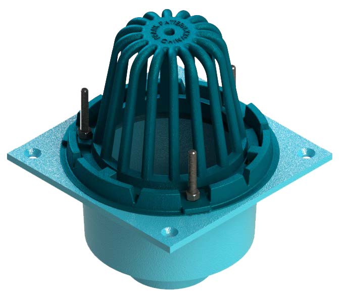 Tech Specialties - Frank Pattern 8-1/2i Diameter Roof Drain 4i No-Hub Outlet