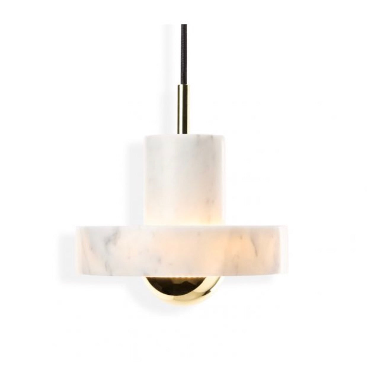 Tom Dixon | Stone Pendant LED in White Marble/Brass