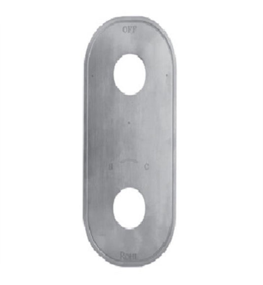 Rohl | Oval Faceplate Escutcheon w Etching for Rough Valve - Pol Nickel