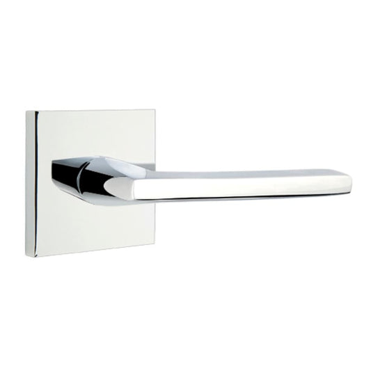 Emtek | Door Lever Helios Privacy Rect Rose RH Pol Chrome 8221HL0RHUS26