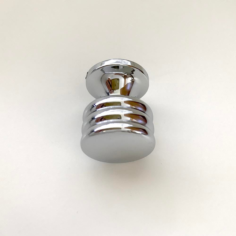 Restoration Hardware, 3 x 1” Roundridge Cabinet Knobs, in Chrome.